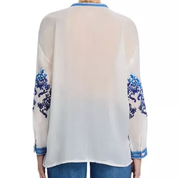 🥰 Johnny Was The Audrey Mandarin Collar Shirt. NWT. Size Medium. - Picture 2 of 11